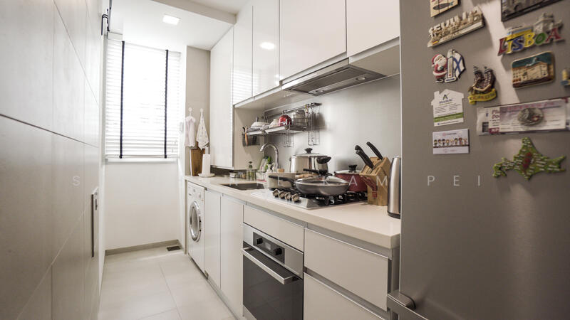 Enclosed Kitchen with Glass Sliding Door
