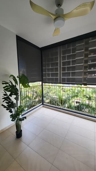 Wandervale, 351 Choa Chu Kang Avenue 3, 3 Bedrooms, 1,098 sqft, Executive Condominium For Rent, by Bernice Ong, 25313009 - Fully Sheltered Balcony with Ceiling Fan and Automated Blinds - PropertyGuru.com.sg