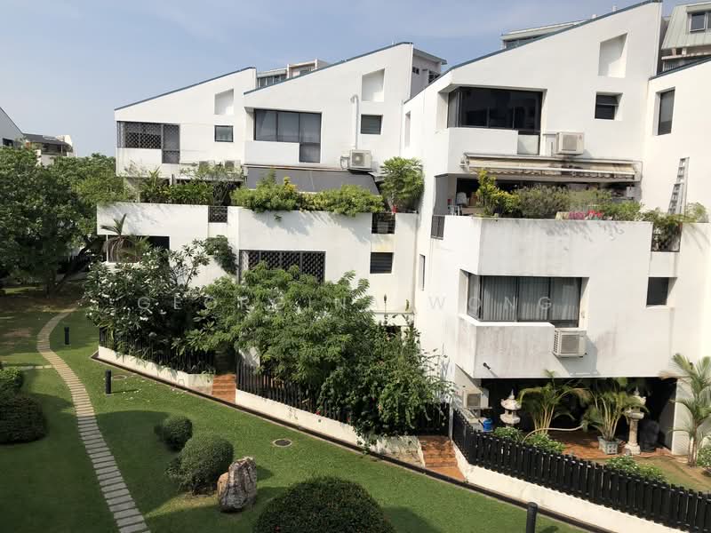 Facing inwards over lawn