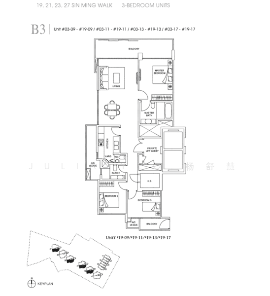 Thomson Grand, 27 Sin Ming Walk, 3 Bedrooms, 1,389 sqft, Condominium For Rent, by Julia Yeo 杨舒慧, 25324447 - PropertyGuru.com.sg