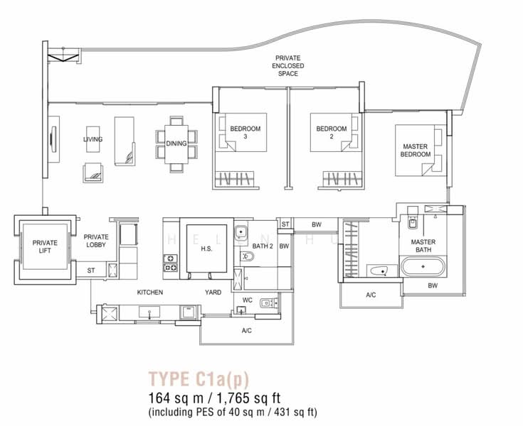 Hallmark Residences, 21 Ewe Boon Road, 3 Bedrooms, 1,765 sqft, Condominium For Rent, by Helen HU, 25324452 - PropertyGuru.com.sg
