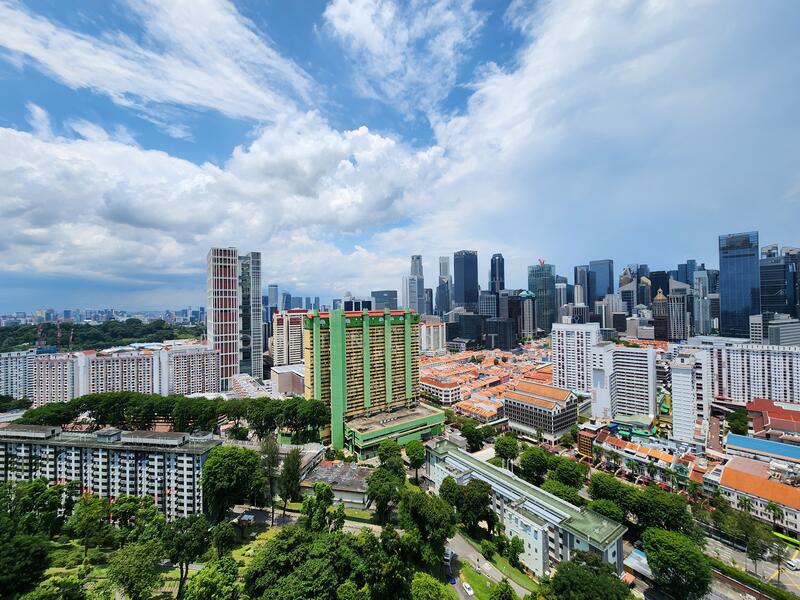 One Pearl Bank, 1 Pearl Bank, 1 Bedroom, 560 sqft, Condominium For Sale, by Dominic Tan, 25339823 - City View from Balcony and Bedroom - PropertyGuru.com.sg