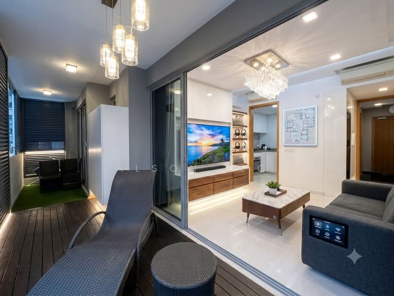 Bartley Ridge, 30 Mount Vernon Road, 2 Bedrooms, 947 sqft, Condominium For Sale, by Alson Teo, 25346733 - Virtually Staged- Living/ Balcony - PropertyGuru.com.sg