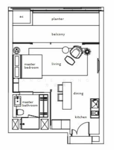 OUE Twin Peaks, 33 Leonie Hill Road, 1 Bedroom, 570 sqft, Condominium For Rent, by Angie Hong 方安琪, 25354488 - PropertyGuru.com.sg