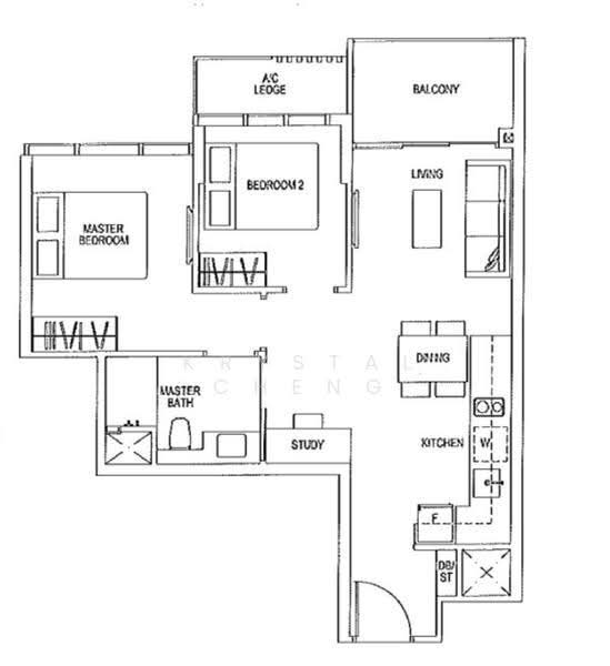 Sims Urban Oasis, 2 Sims Drive, Eunos / Geylang / Paya Lebar, 2 Bedrooms, 667 sqft, Condominium For Rent, by Krystal Cheng, 25358191 - PropertyGuru.com.sg
