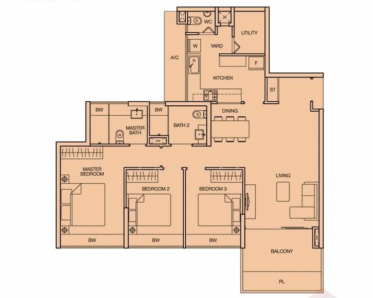 Caspian, 60 Lakeside Drive, 3 Bedrooms, 1,250 sqft, Condominium For Rent, by Lynn Lee, 25363733 - PropertyGuru.com.sg