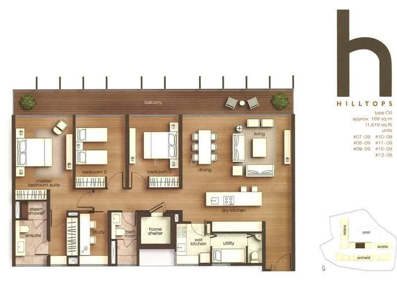 Hilltops, 99 Cairnhill Circle, Orchard / River Valley, 3 Bedrooms, 1,819 sqft, Condominium For Rent, by Wendy W, 25369616 - PropertyGuru.com.sg