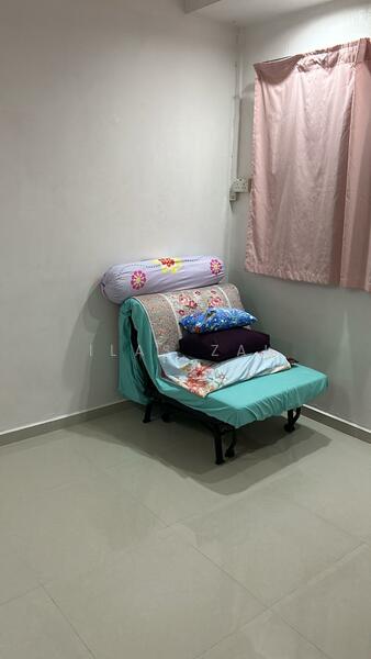 Futon bed in common bedroom