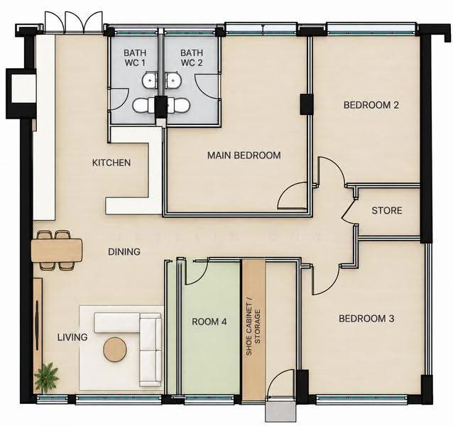 359 Hougang Avenue 5, 359 Hougang Avenue 5, Hougang / Punggol / Sengkang, 3 Bedrooms, 1,119 sqft, HDB Flat For Rent, by Jesslin Ong, 25382278 - PropertyGuru.com.sg