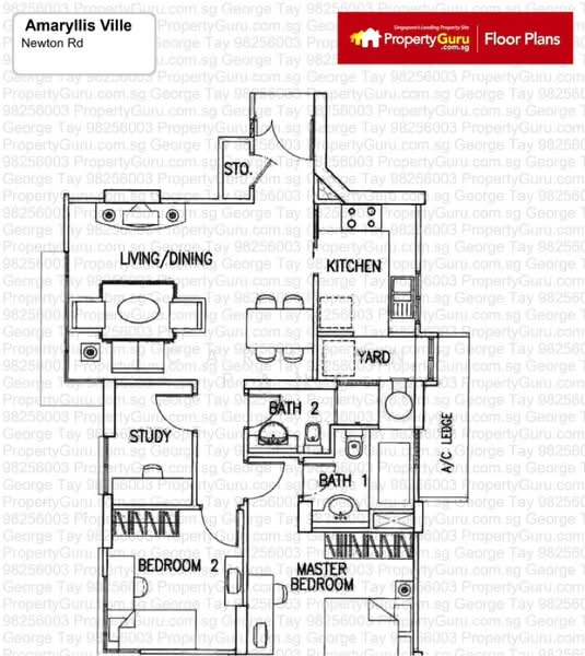 Amaryllis Ville, 20 Newton Road, 3 Bedrooms, 958 sqft, Condominium For Rent, by Carmenn Pang, 25400138 - PropertyGuru.com.sg