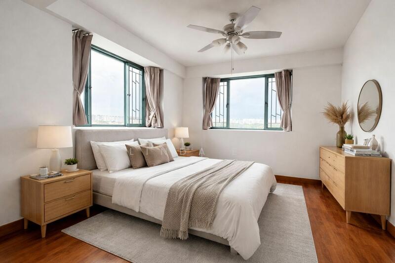 Junior master bedroom - Digitally furnished for visualization of space. 