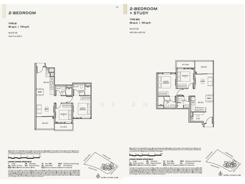 2br 700sf & 2+Study 743sf