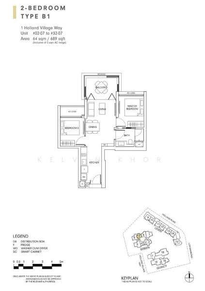One Holland Village Residences, 1 Holland Village Way, Tanglin / Holland / Bukit Timah, 2 Bedrooms, 689 sqft, Condominium For Rent, by Kelvin Khor, 25413583 - PropertyGuru.com.sg