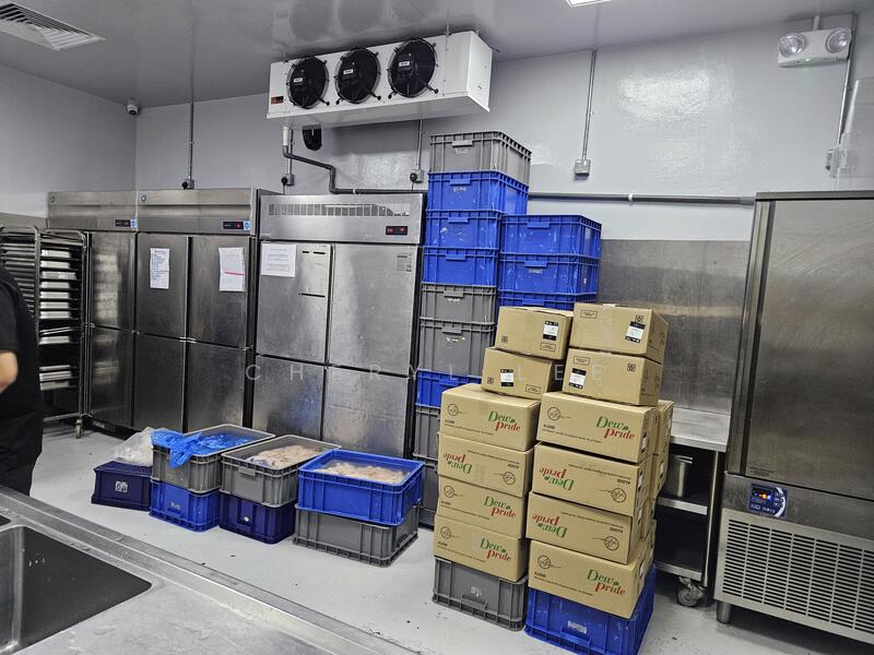 Kitchen East Bedok Simei Ground Floor Like Retail Big Container Space Fitted DB食品厂厨房似零售地面层显, , 12,000 sqft, Factory / Workshop (B2) For Rent, by Cheryl Lee, 25418387 - CommercialGuru.com.sg
