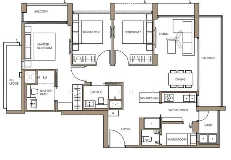 Park Place Residences, 8 Paya Lebar Road, Eunos / Geylang / Paya Lebar, 3 Bedrooms, 1,163 sqft, Condominium For Rent, by Wini Chua, 25437190 - PropertyGuru.com.sg