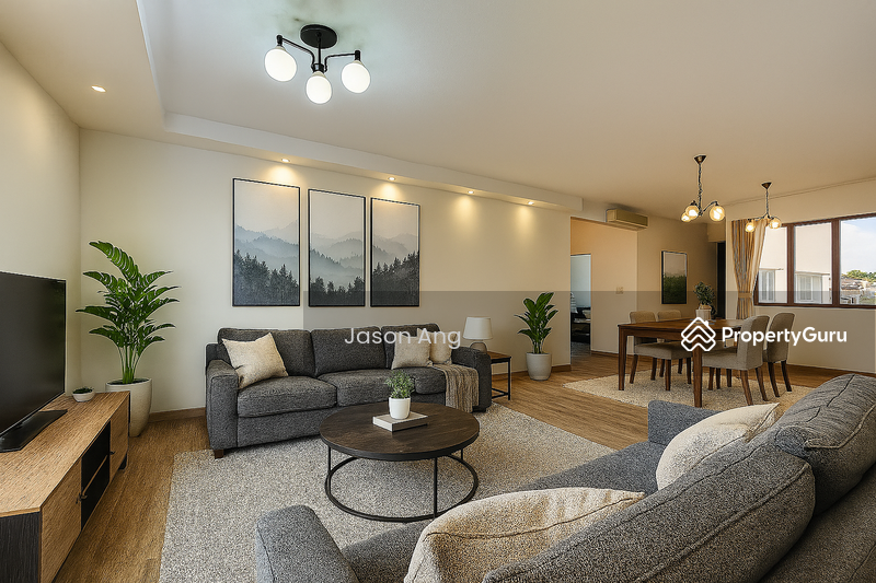 Spacious living and dining area