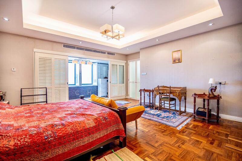 Master bedroom showcasing rare penthouse scale in Orchard