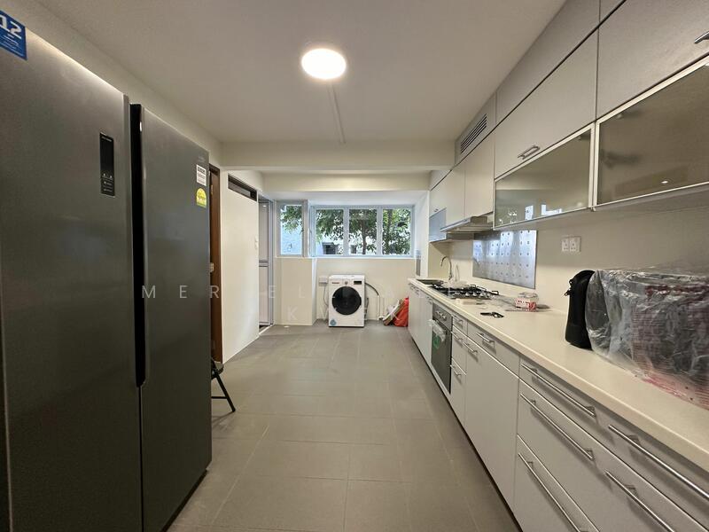 large kitchen with new white goods. Good size Helper room 