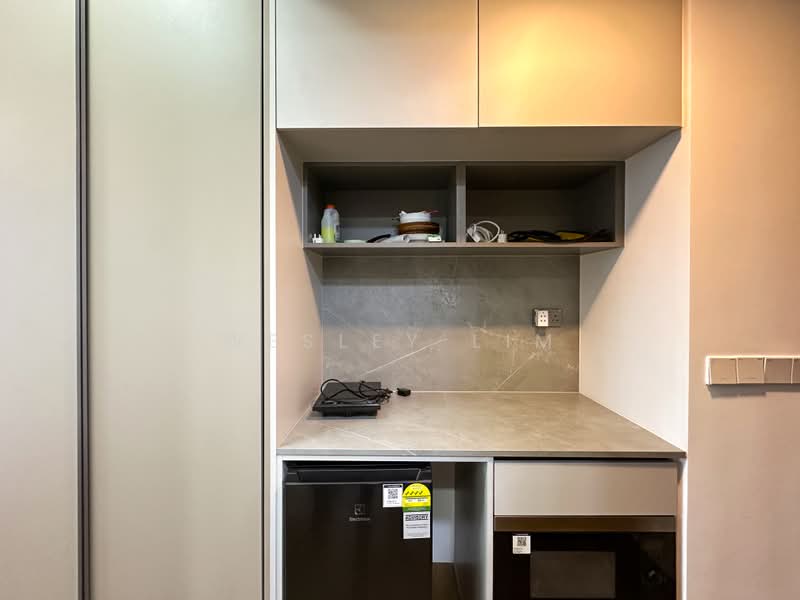 Parc Clematis, 8B Jalan Lempeng, Studio, 250 sqft, Condominium For Rent, by Wesley Lim, 25481798 - Kitchen/pantry area with microwave and portable induction cooker - PropertyGuru.com.sg