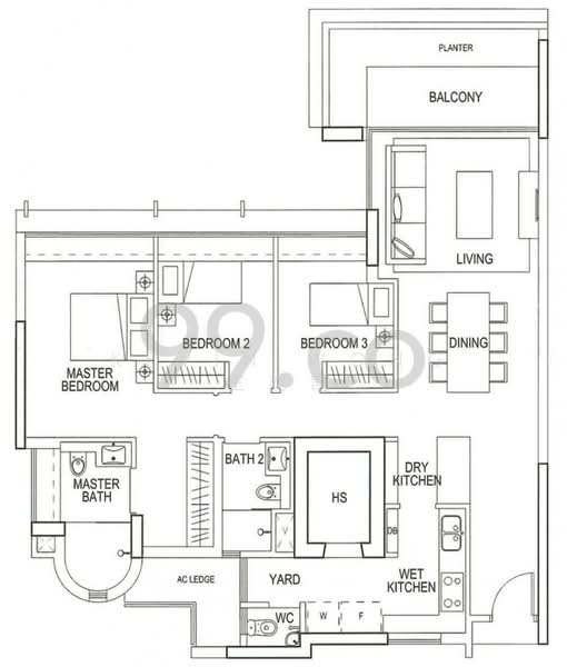Double Bay Residences, 21 Simei Street 4, 3 Bedrooms, 1,313 sqft, Condominium For Rent, by Kevin Wong 王奕凯, 25489276 - PropertyGuru.com.sg