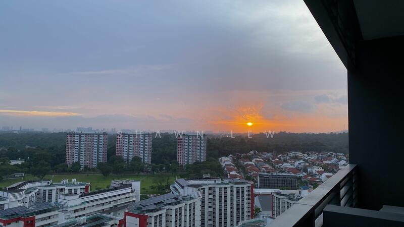 Balcony sunset view (this unit; high floor)