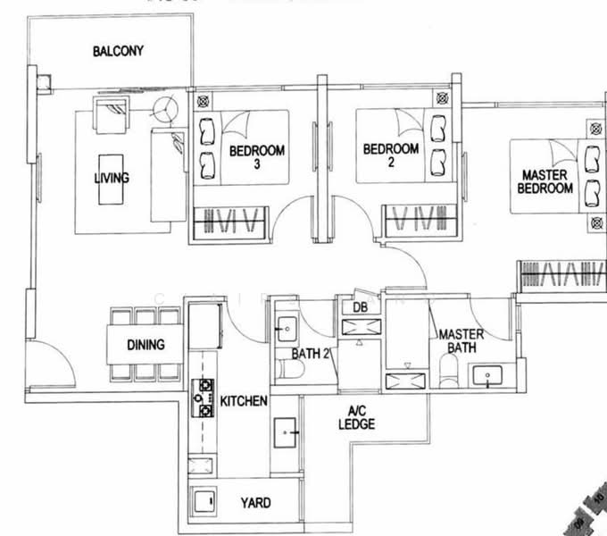 FLO Residence, 7 Punggol Field Walk, 3 Bedrooms, 926 sqft, Condominium For Rent, by Claire Kang, 25502198 - PropertyGuru.com.sg