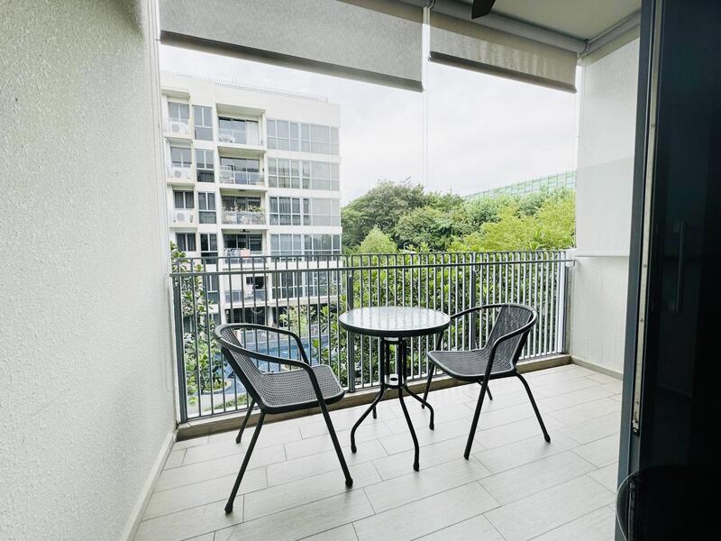 Spacious balcony area for added dining  or chilling area