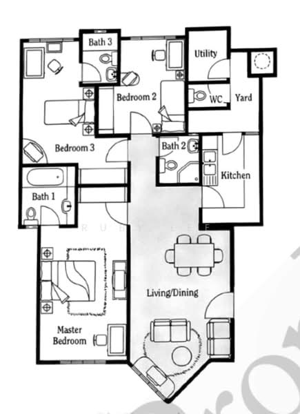 Pinetree Condo, 28 Balmoral park, 3 Bedrooms, 1,206 sqft, Condominium For Rent, by Ruby Lee, 25502390 - PropertyGuru.com.sg