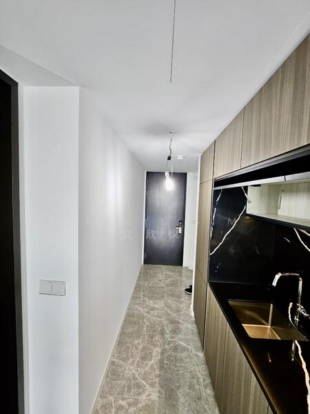 Hallway, open concept kitchen