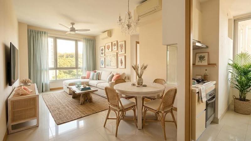 Tree House, 60 Chestnut Avenue, Dairy Farm / Bukit Panjang / Choa Chu Kang, 2 Bedrooms, 807 sqft, Condominium For Sale, by Peggy Leong, 25506826 - Living and dining - PropertyGuru.com.sg