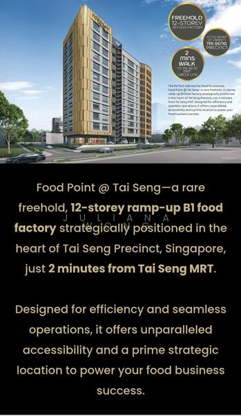 Food Point@Tai Seng, Macpherson / Potong Pasir, 1,700 sqft, Light Industrial (B1) For Sale, by Juliana Wong, 25524206 - CommercialGuru.com.sg