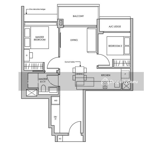 710 sqft (Dumbbell layout)