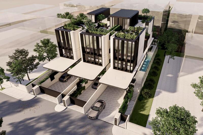 ◤ CHEAP D19 Brand New Corner Terrace TOP SOON 4 Levels with Basement & ID Design, ◤ Marlene Ave Brighton Ripley Cres Serangoon Gdns, 5 Bedrooms, 6,000 sqft, Corner Terrace For Sale, by Val Lin, 25530836 - Exterior - PropertyGuru.com.sg