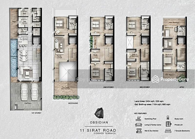 For Sale Brand New 3 Storey Corner Terrace with Mezzanine, Attic, Private Lift and Swimming Pool for Sale