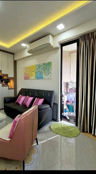 Living Room + Small Balcony For Laundry