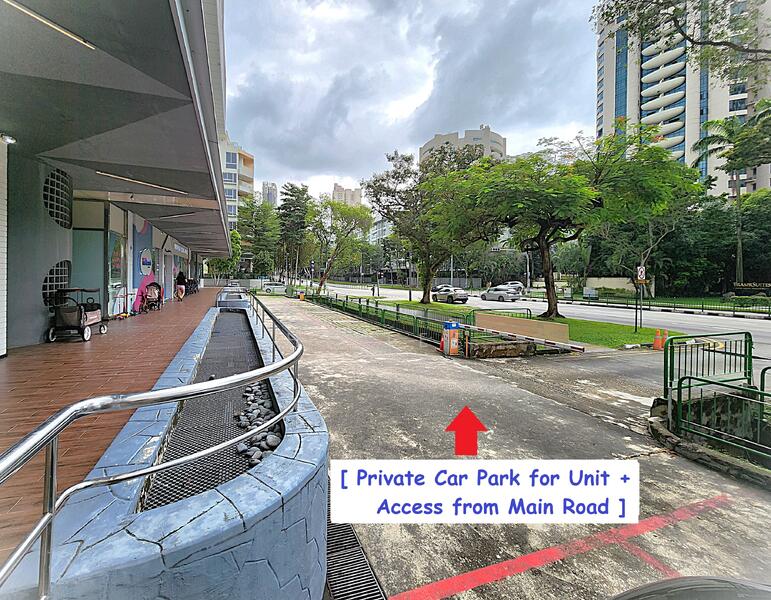 River Valley Entire Ground Flr Unit Visible fr Main Rd Private Alfresco Space, Suits PreSchool Indoor Fitness Sports ShowRoom, 15,000 sqft, Other Retail For Rent, by HT Lee, 25580162 - Car Park - CommercialGuru.com.sg