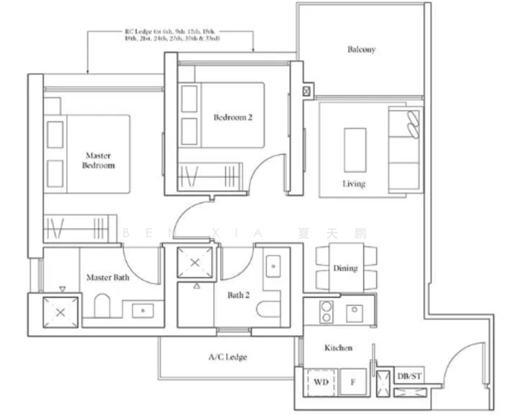 Avenue South Residence, 13 Silat Avenue, 2 Bedrooms, 732 sqft, Condominium For Rent, by Ben XIA 夏天鹏, 25603649 - PropertyGuru.com.sg