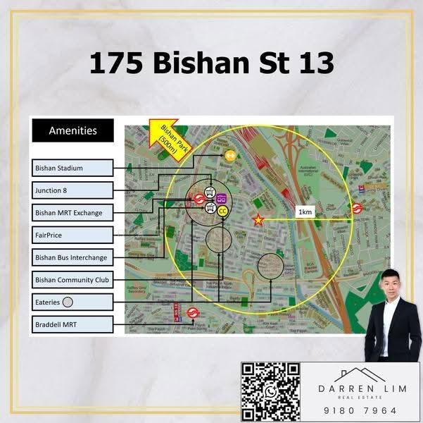 175 Bishan Street 13, 175 Bishan Street 13, 3 Bedrooms, 1,302 sqft, HDB Flat For Sale, by Darren Lim, 25610778 - Amenities - PropertyGuru.com.sg