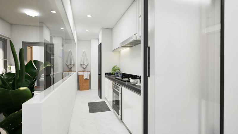 Rendered Photo for Enclosed Kitchen, this photos is for illustration purposes only.
