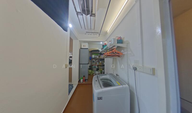 Utility area with back door
