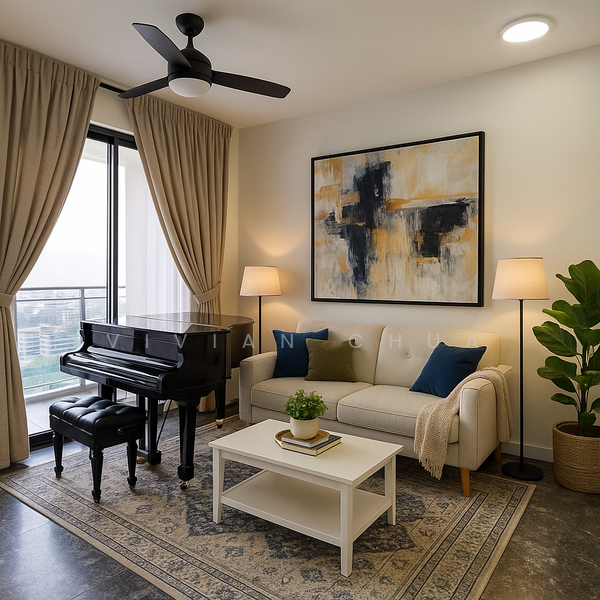 Avenue South Residence, 1 Silat Avenue, 1 Bedroom, 527 sqft, Condominium For Rent, by Vivian Chua, 25627670 - Living Room - PropertyGuru.com.sg