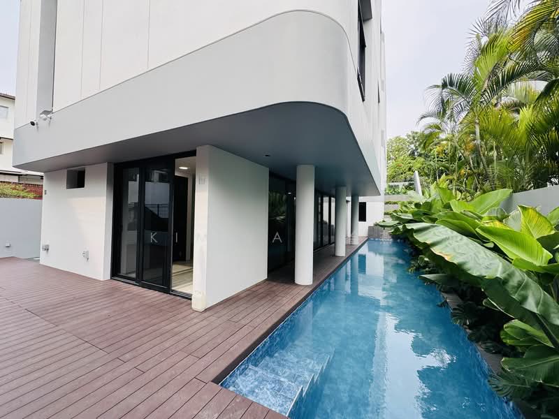 Brand new & freehold bungalow, 4 levels with Lift, swimming Pool, wide frontage to Park 4 cars, 1km to Henry Park Primary Sch-call 8130 3636 view, 6 Bedrooms, 12,110 sqft, Bungalow House For Sale, by Kim Yan 金燕, 25640075 - PropertyGuru.com.sg