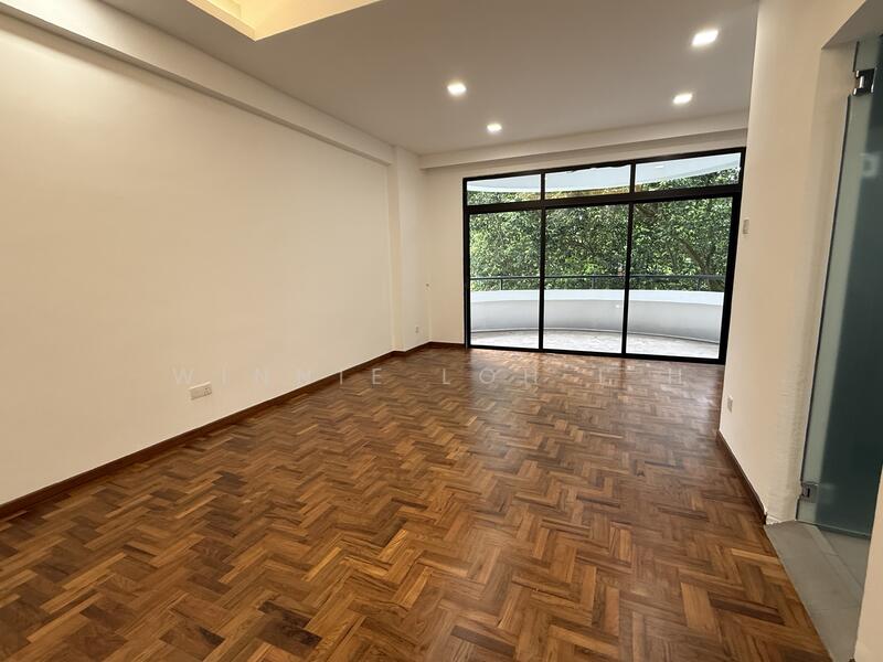 Quiet master bedroom facing greenery
