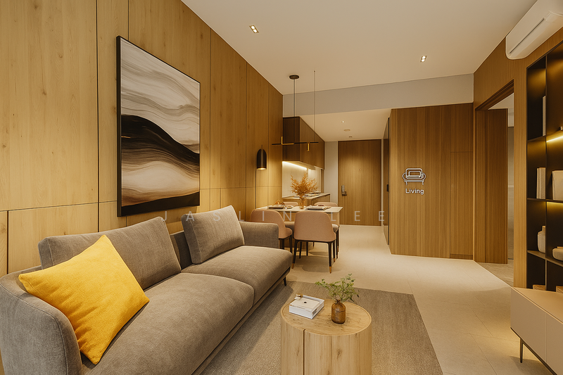 Lentor Modern, Lentor Central, 1 Bedroom, 527 sqft, Condominium For Sale, by Jaslin Lee, 500002359 - Living Room - PropertyGuru.com.sg