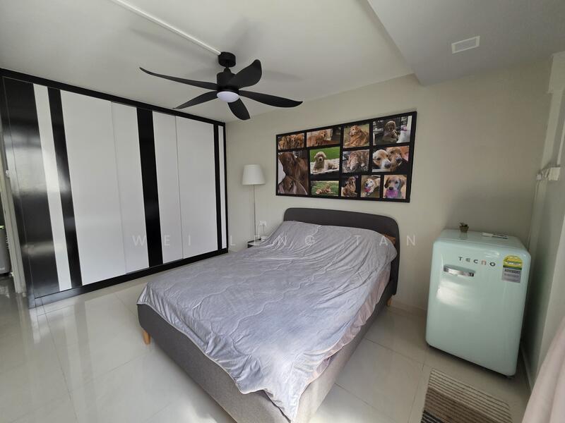 Fridge and Ceiling Fan with Lights too