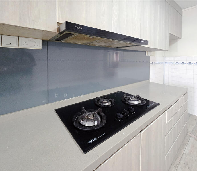 Built-in stove and hood