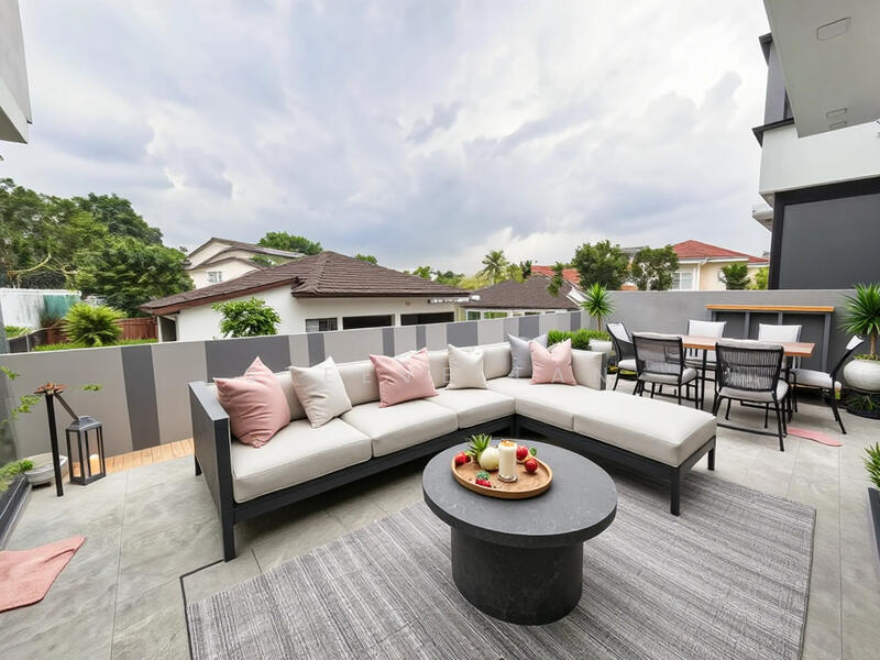 Poolside decor for illustration 