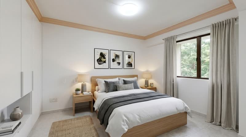 Room 1 with door removed (AI Staged)