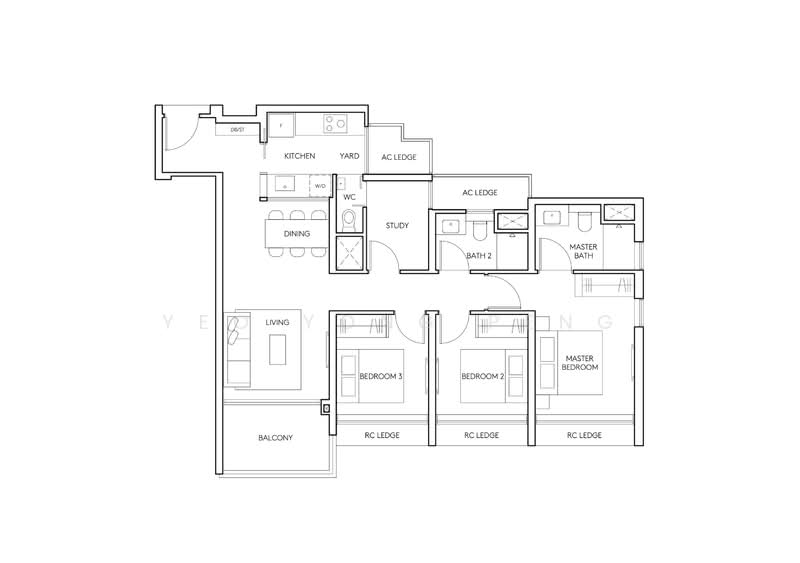 AMO Residence, 21 Ang Mo Kio Rise, 3 Bedrooms, 1,044 sqft, Condominium For Rent, by Yeo Yong Peng, 500014432 - PropertyGuru.com.sg