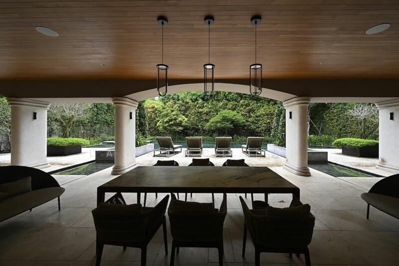 Patio overlooking the swimming pool
